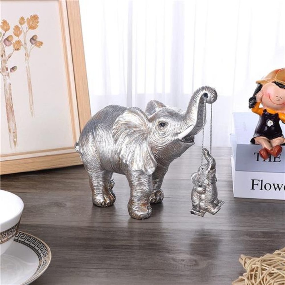 Elephant Decor Brings Good Luck, Health, Strength - Silver - Picture 2 of 5